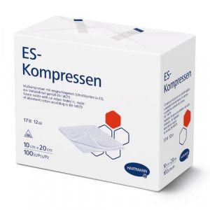 ES-KOMPRESSEN unsteril 10x20 cm 12fach